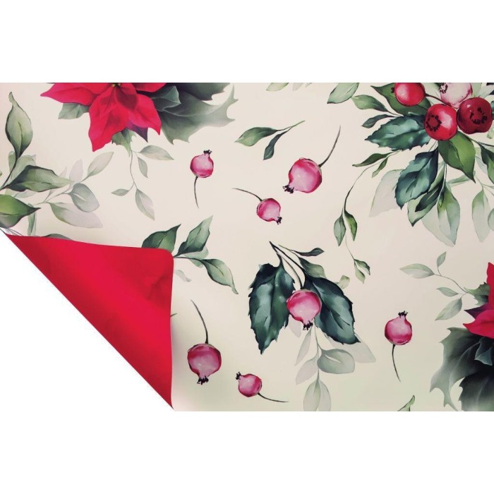 BOBINA XMAS FLOWER BIANCO 1X20MT